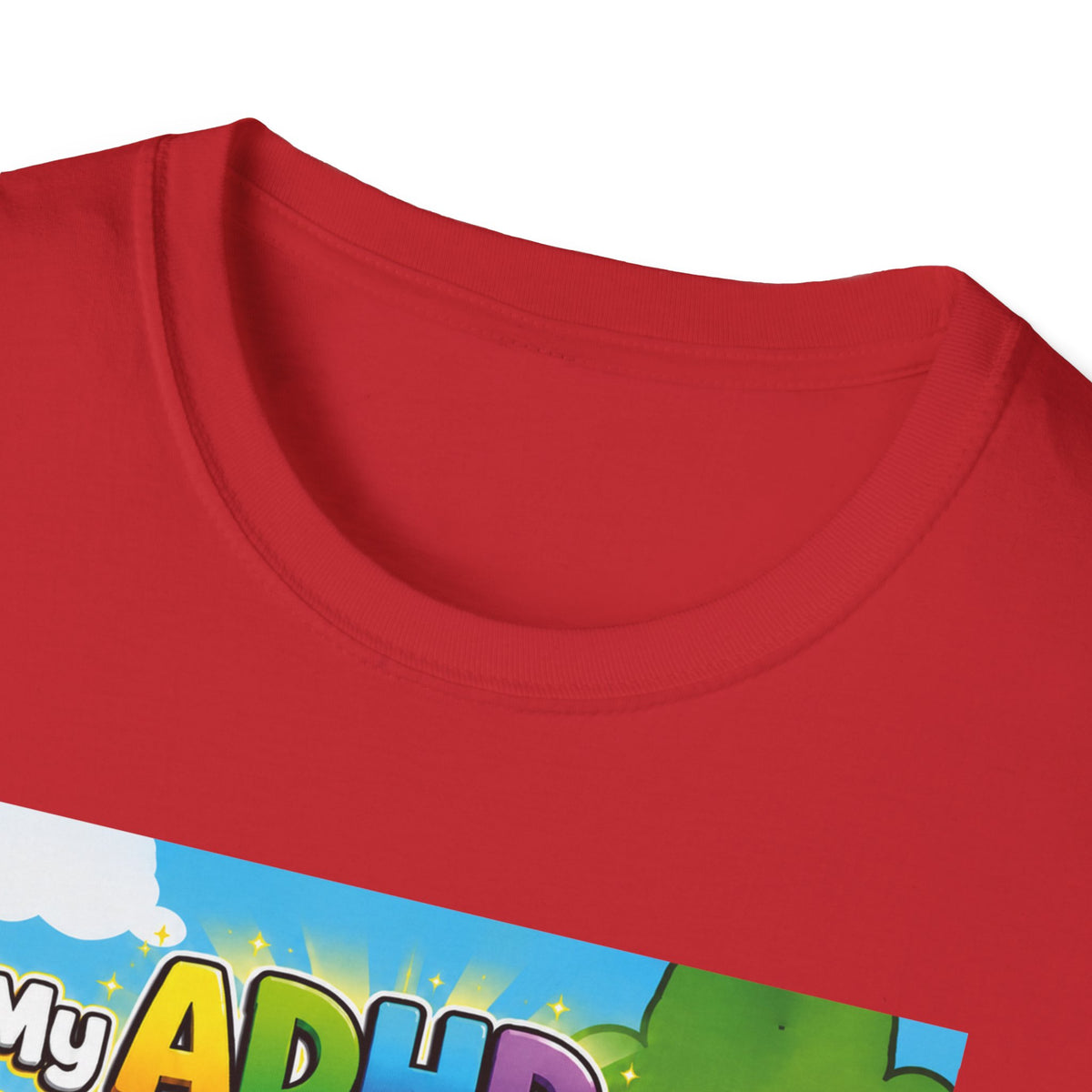 Potz™ Unisex Softstyle T-Shirt – "My ADHD Means Always Dreaming, Highly Determined" Graphic Tee | Smile Universe Collection
