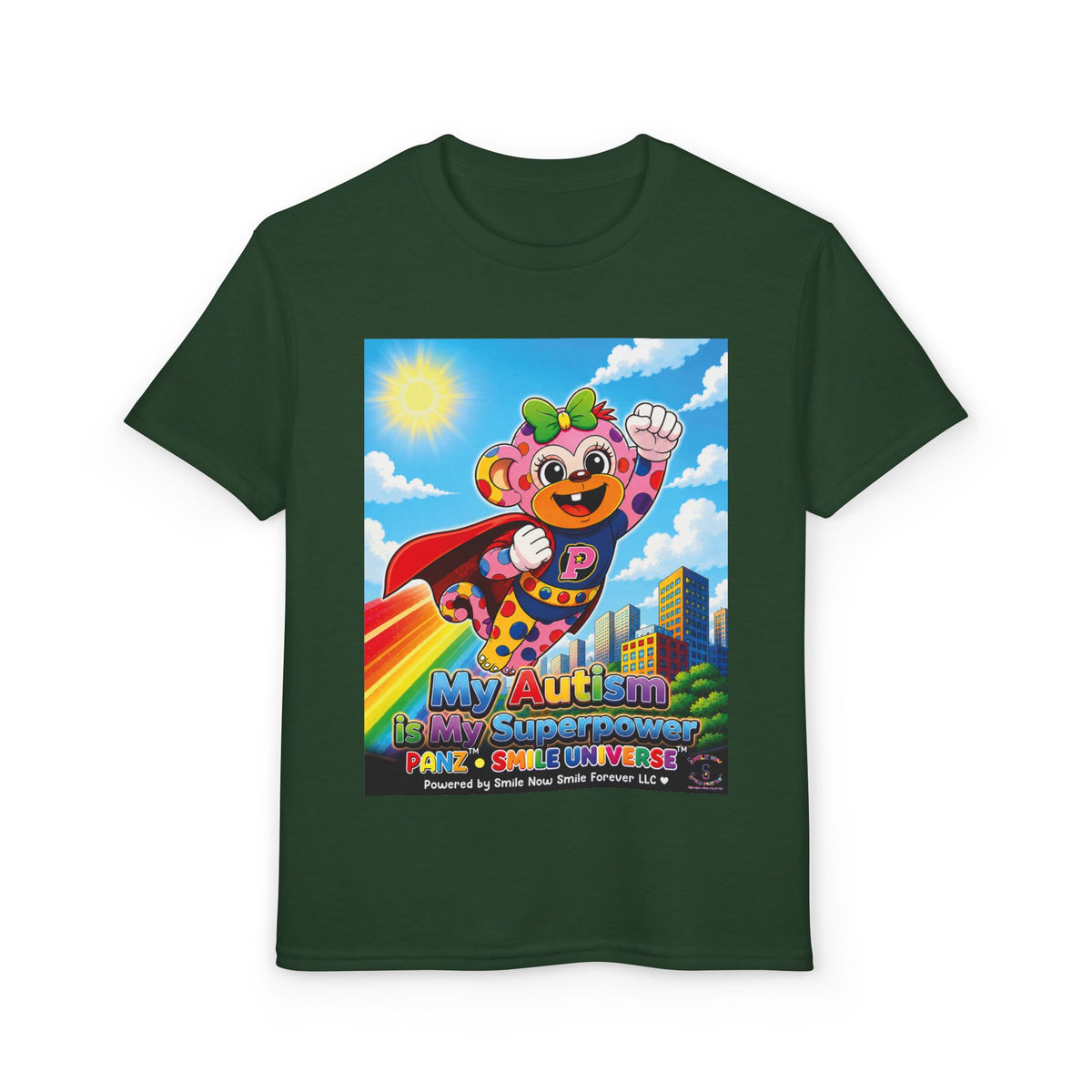 Panz™ Youth DryBlend® T-Shirt – "My Autism is My Superpower" Graphic | Smile Universe Collection