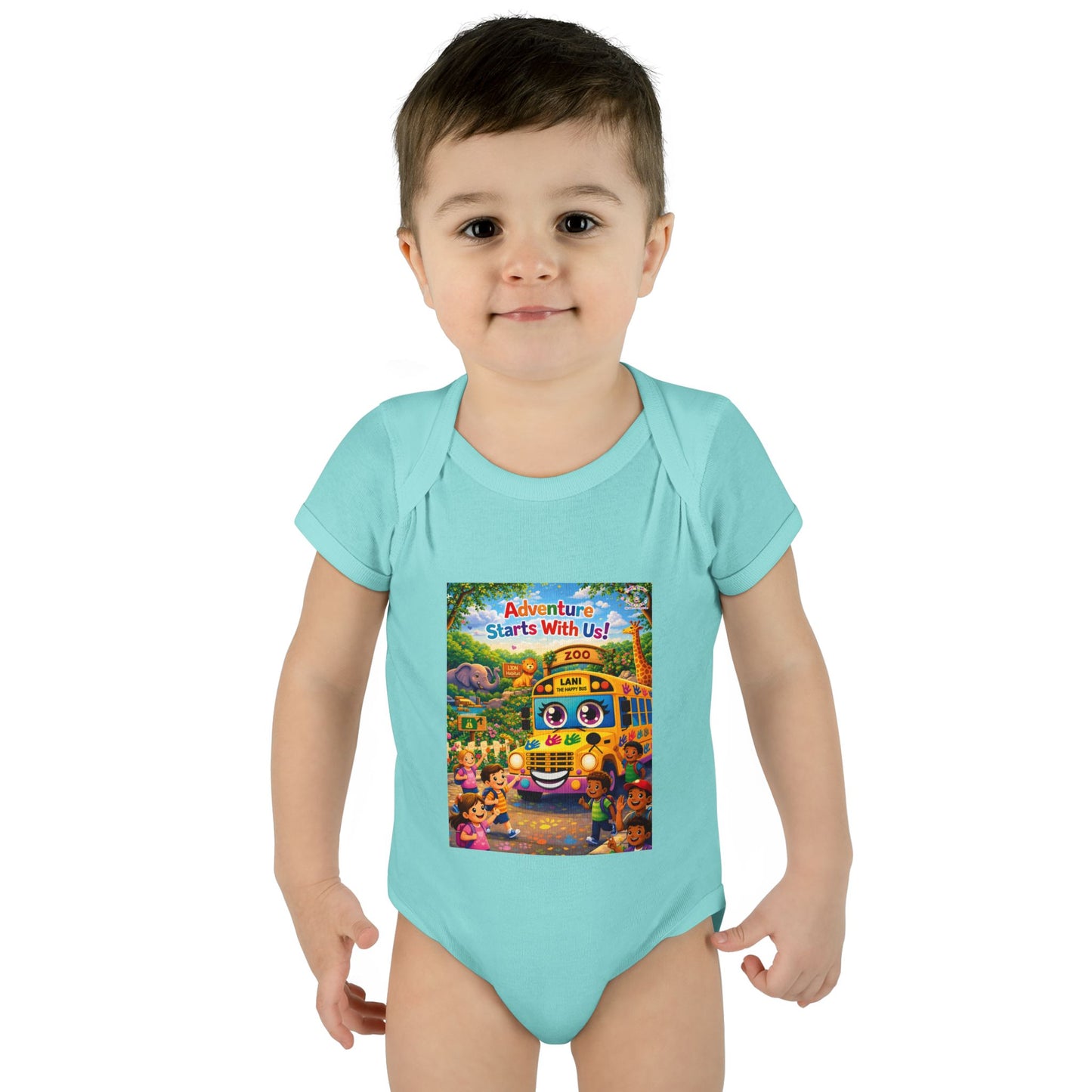 Lani™ Infant Baby Rib Bodysuit – "Adventure Starts With Us!" Graphic