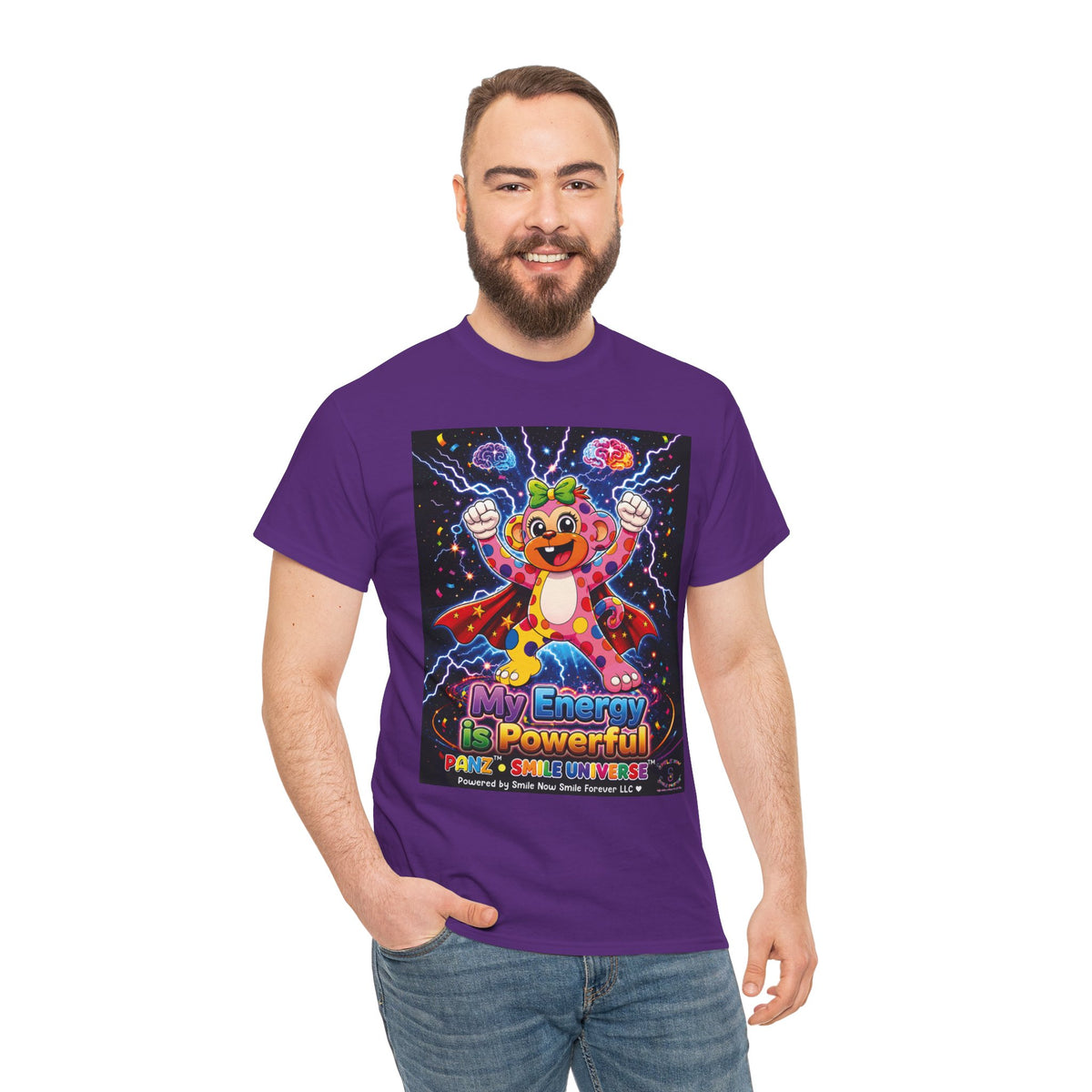 Panz™ Unisex Heavy Cotton™ Tee For Adult – "My Energy is Powerful" Graphic Tee | Smile Universe Collection