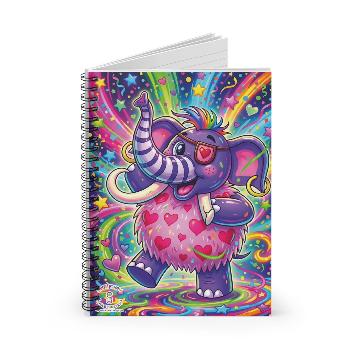 Piklez™ Spiral Notebook – Ruled Line | "Born to Celebrate!" Graphic | Smile Universe Collection