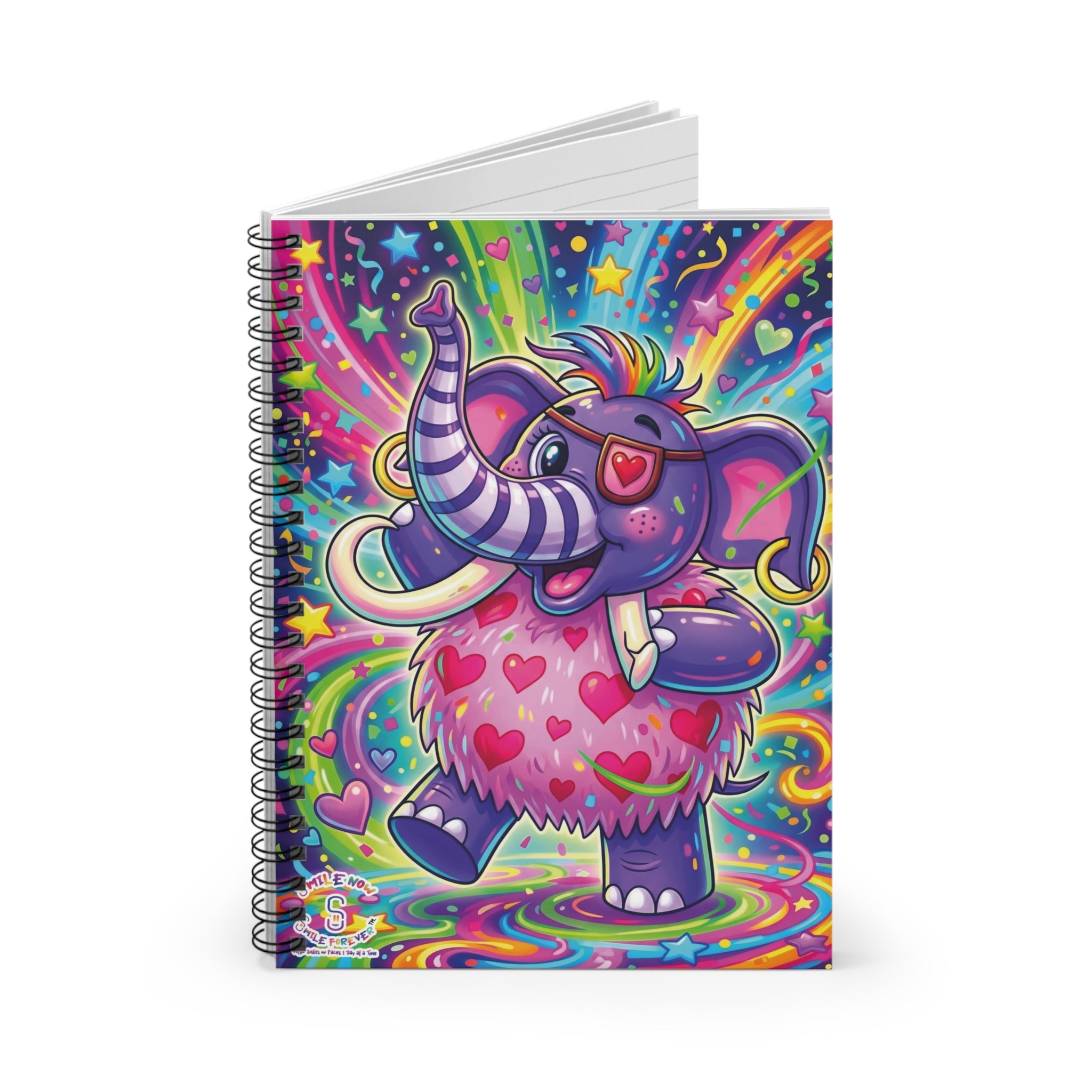 Piklez™ Spiral Notebook – Ruled Line | "Born to Celebrate!" Graphic | Smile Universe Collection