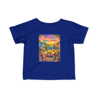 Lani™ Infant Fine Jersey Tee – "Safe Rides, Happy Hearts" Graphic