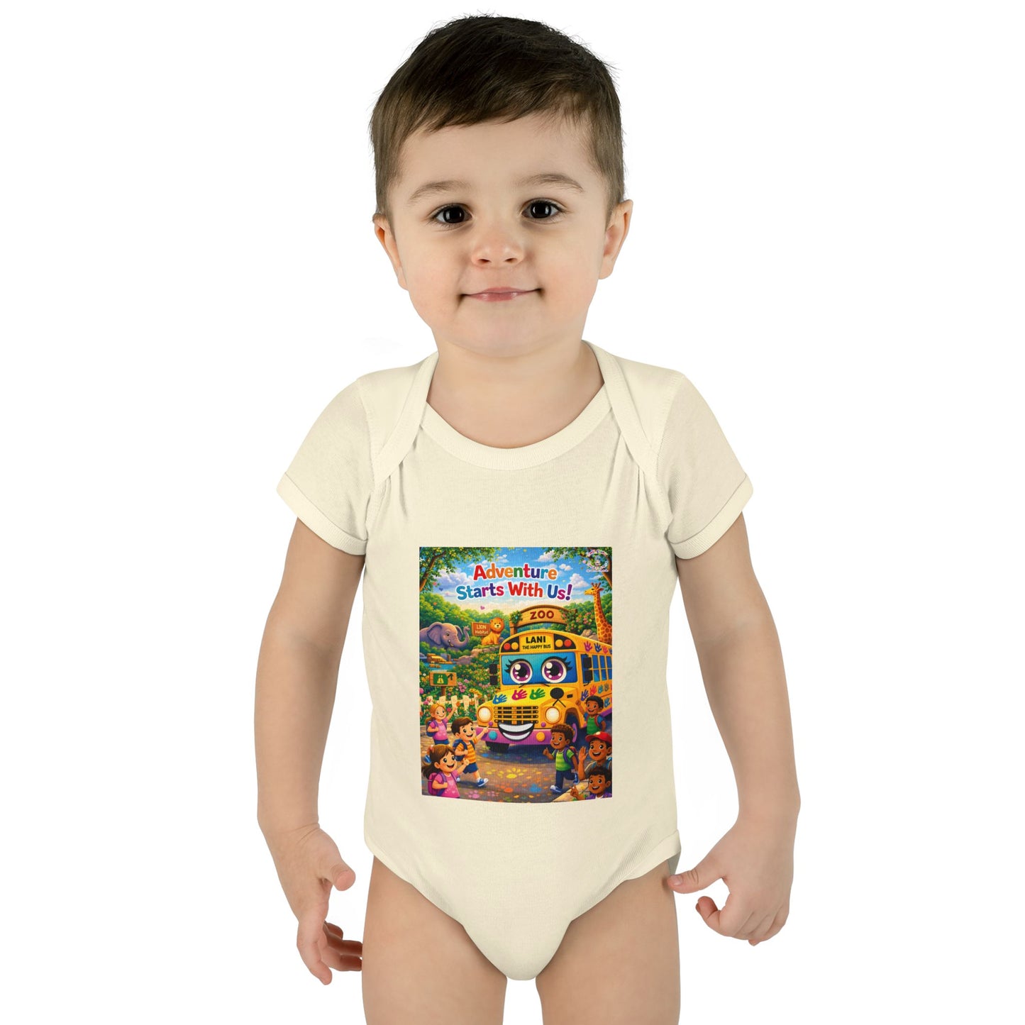 Lani™ Infant Baby Rib Bodysuit – "Adventure Starts With Us!" Graphic