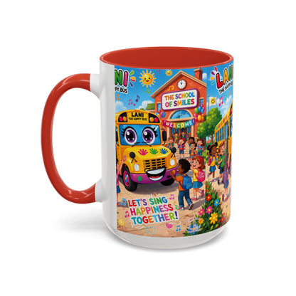 Lani™ Accent Coffee Mug (11oz & 15oz) – "Let's Sing Happiness Together!" Graphic