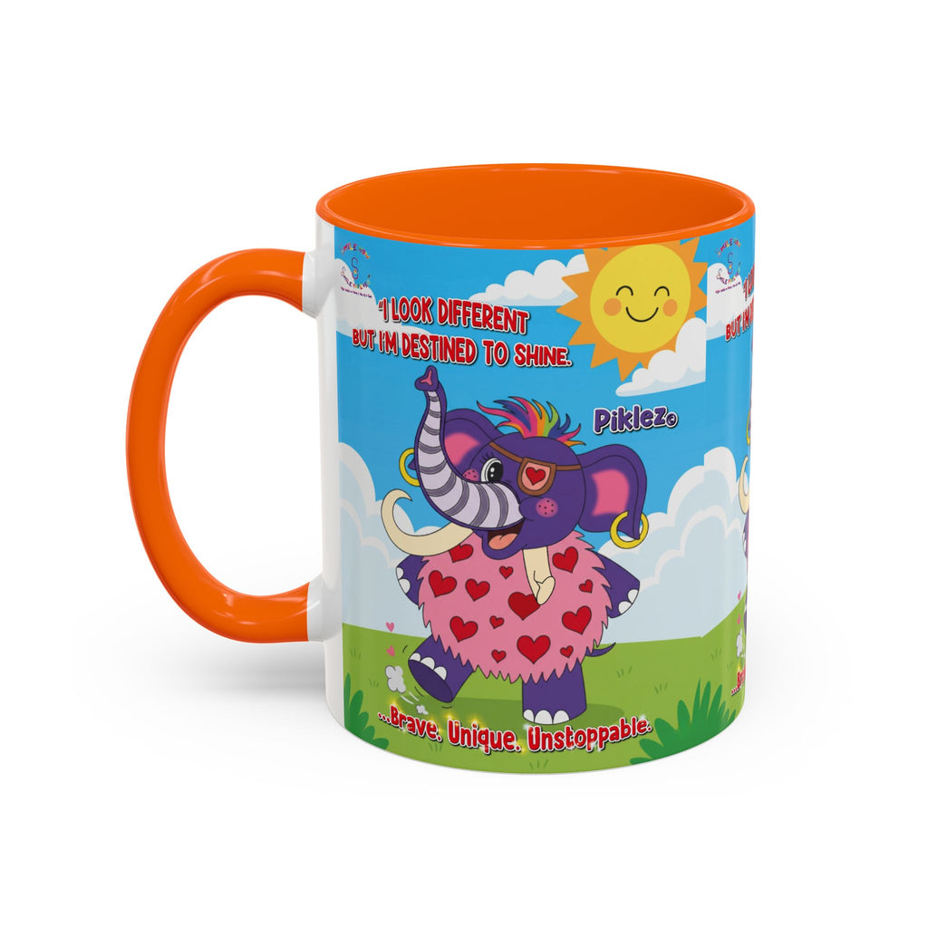 Piklez™ Accent Coffee Mug (11oz, 15oz) – “Destined to Shine” | Smile Universe Collection