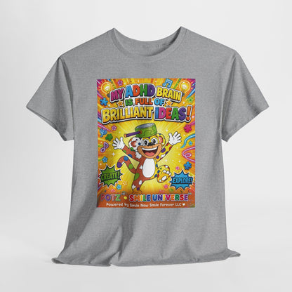 Potz™ Unisex Heavy Cotton™ Tee – "My ADHD Brain is Full of Brilliant Ideas!" Graphic Tee | Smile Universe Collection