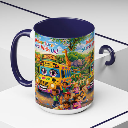 Lani™ Accent Coffee Mug (11oz & 15oz) – "Adventure Starts With Us!" Graphic
