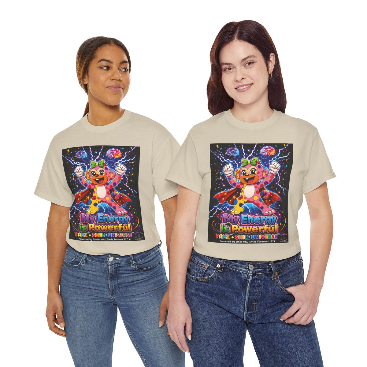 Panz™ Unisex Heavy Cotton™ Tee For Adult – "My Energy is Powerful" Graphic Tee | Smile Universe Collection