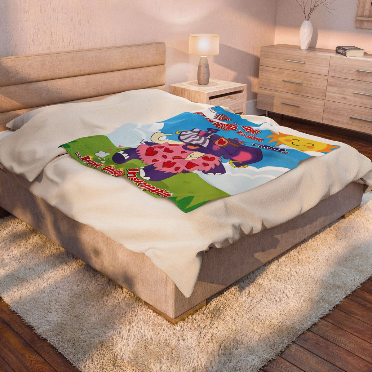Piklez™ Velveteen Plush Blanket – "Destined to Shine" Graphic | Smile Universe Collection