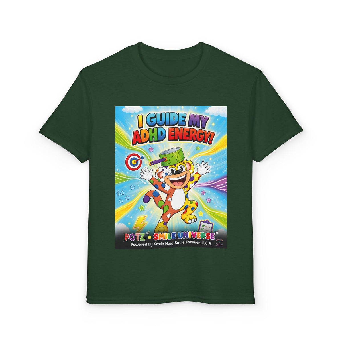 Potz™ Youth DryBlend® T-Shirt – "I Guide My ADHD Energy!" Graphic Tee | Smile Universe Collection