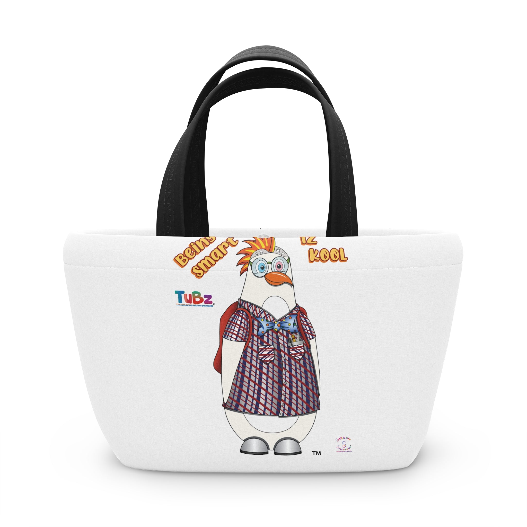 TuBz™ "Being Smart Iz Kool" Canvas Lunch Bag - Kids School Tote
