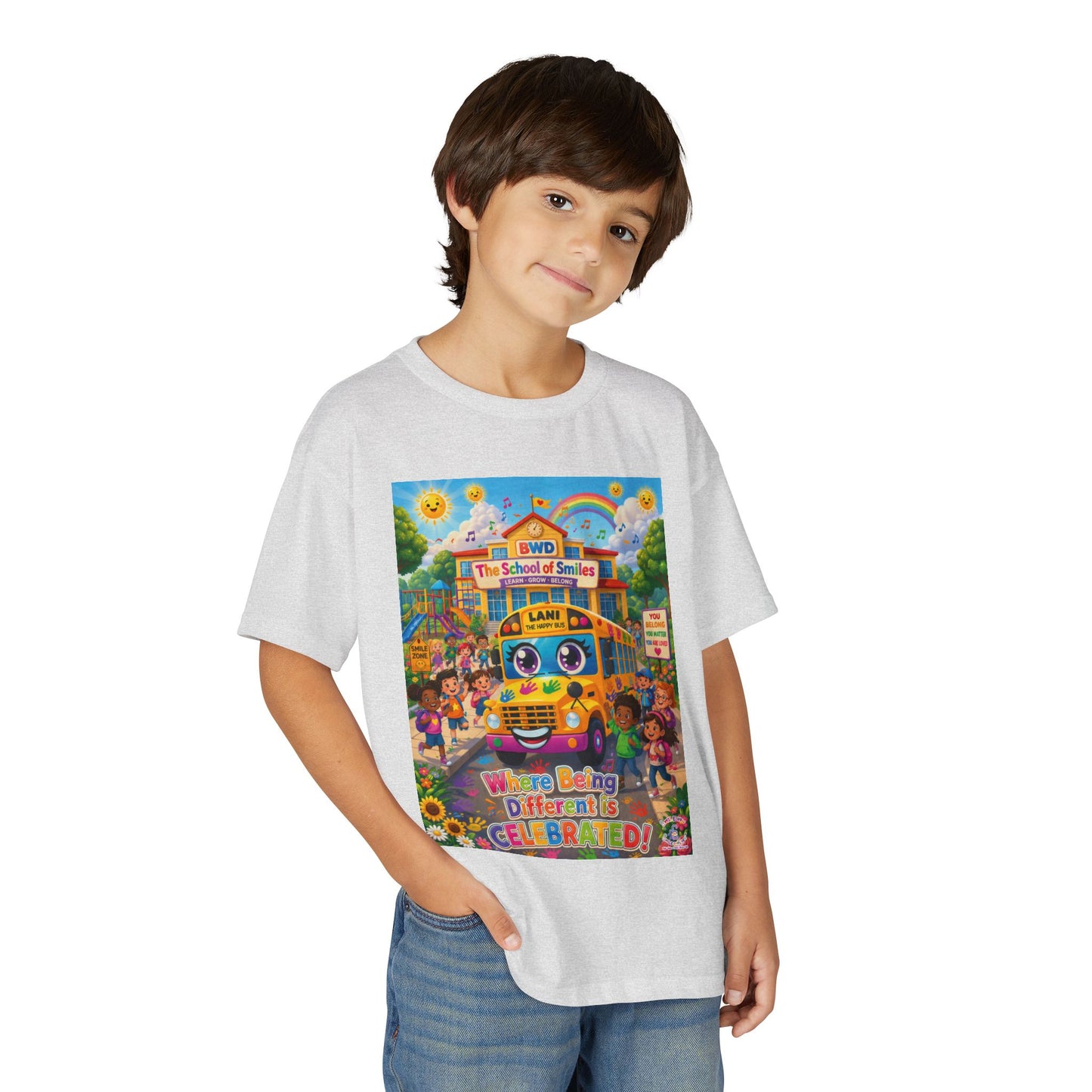 Lani™ Youth DryBlend® T-Shirt – "Where Being Different is CELEBRATED!" Graphic Shirt