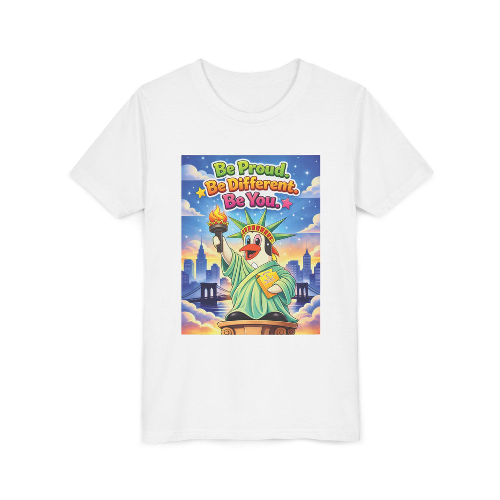 TuBz™M "Be Proud. Be Different. Be You." Kids T-Shirt - Inspirational Graphic Tee