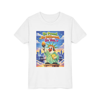 TuBz™M "Be Proud. Be Different. Be You." Kids T-Shirt - Inspirational Graphic Tee