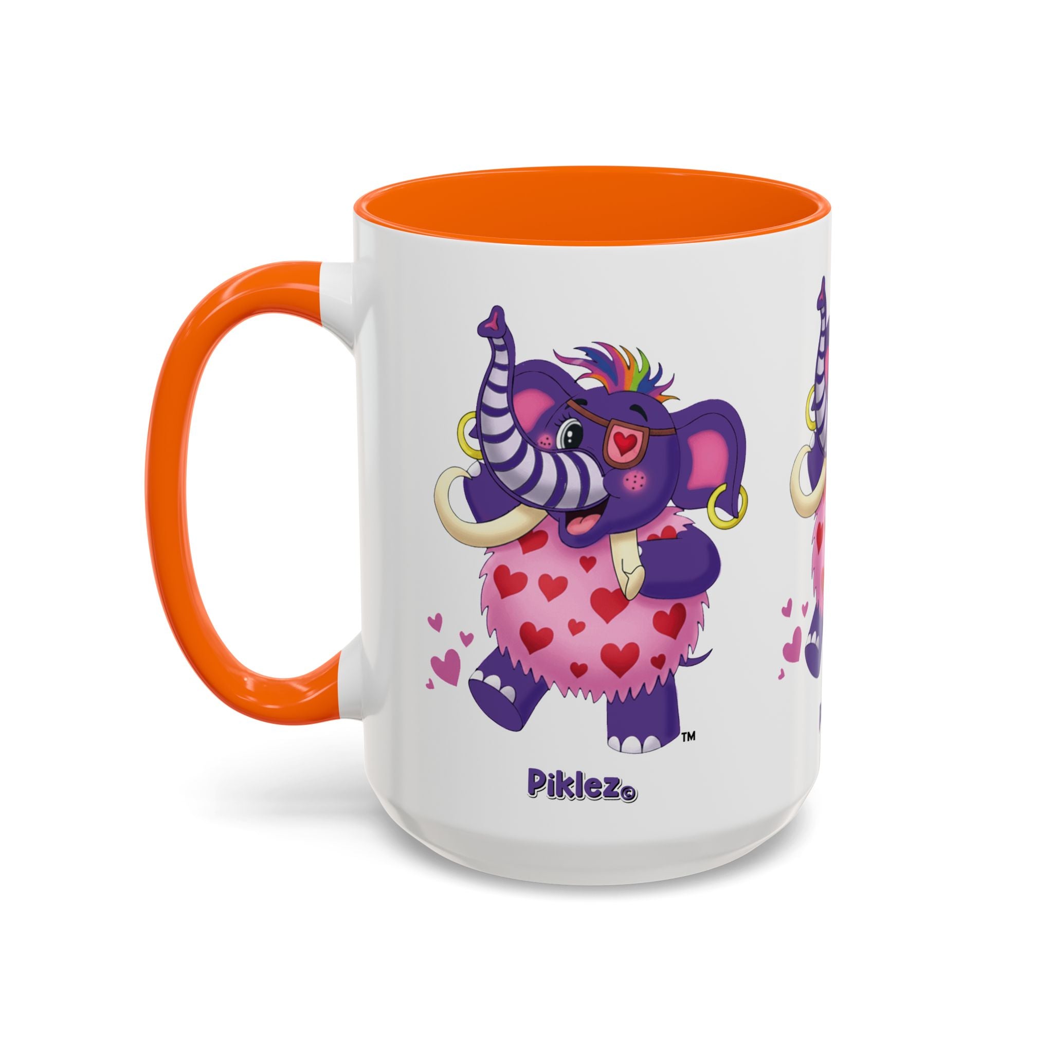 Piklez™ Accent Coffee Mug (11oz & 15oz) – "Full of Love!" Graphic | Smile Universe Collection