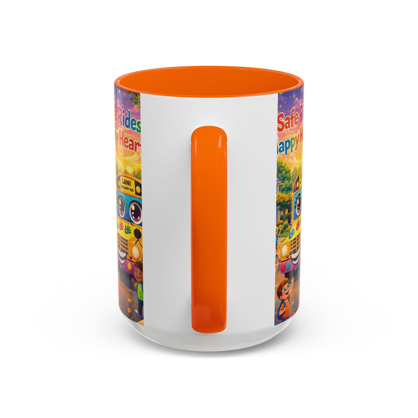 Lani™ Accent Coffee Mug (11oz & 15oz) – "Safe Rides, Happy Hearts" Graphic