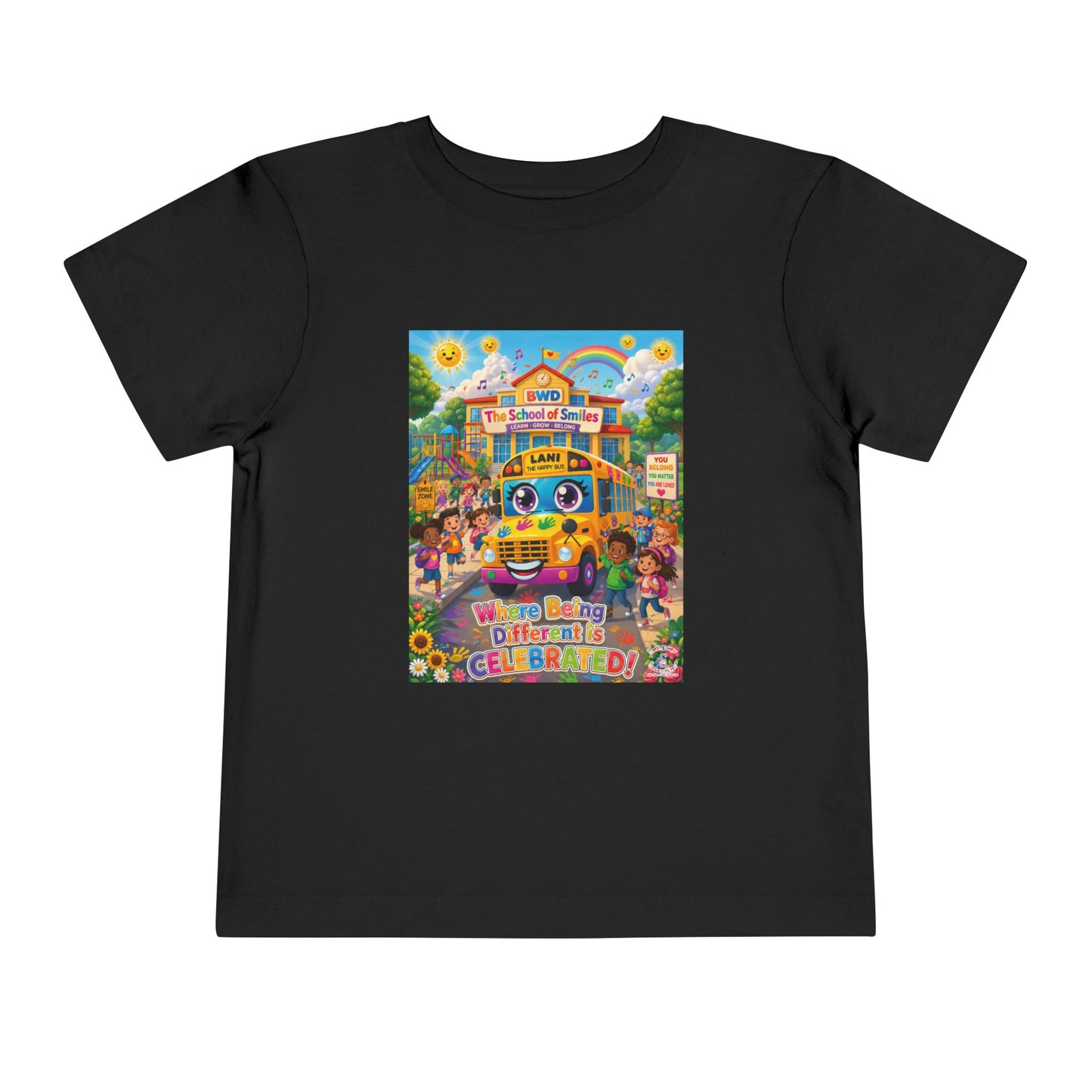 Lani™ Toddler Short Sleeve Tee – "Where Being Different is CELEBRATED!" Graphic Shirt