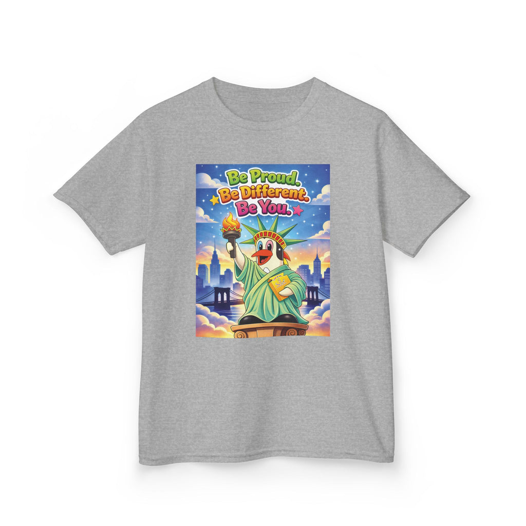 TuBz™M "Be Proud. Be Different. Be You." Kids T-Shirt - Inspirational Graphic Tee