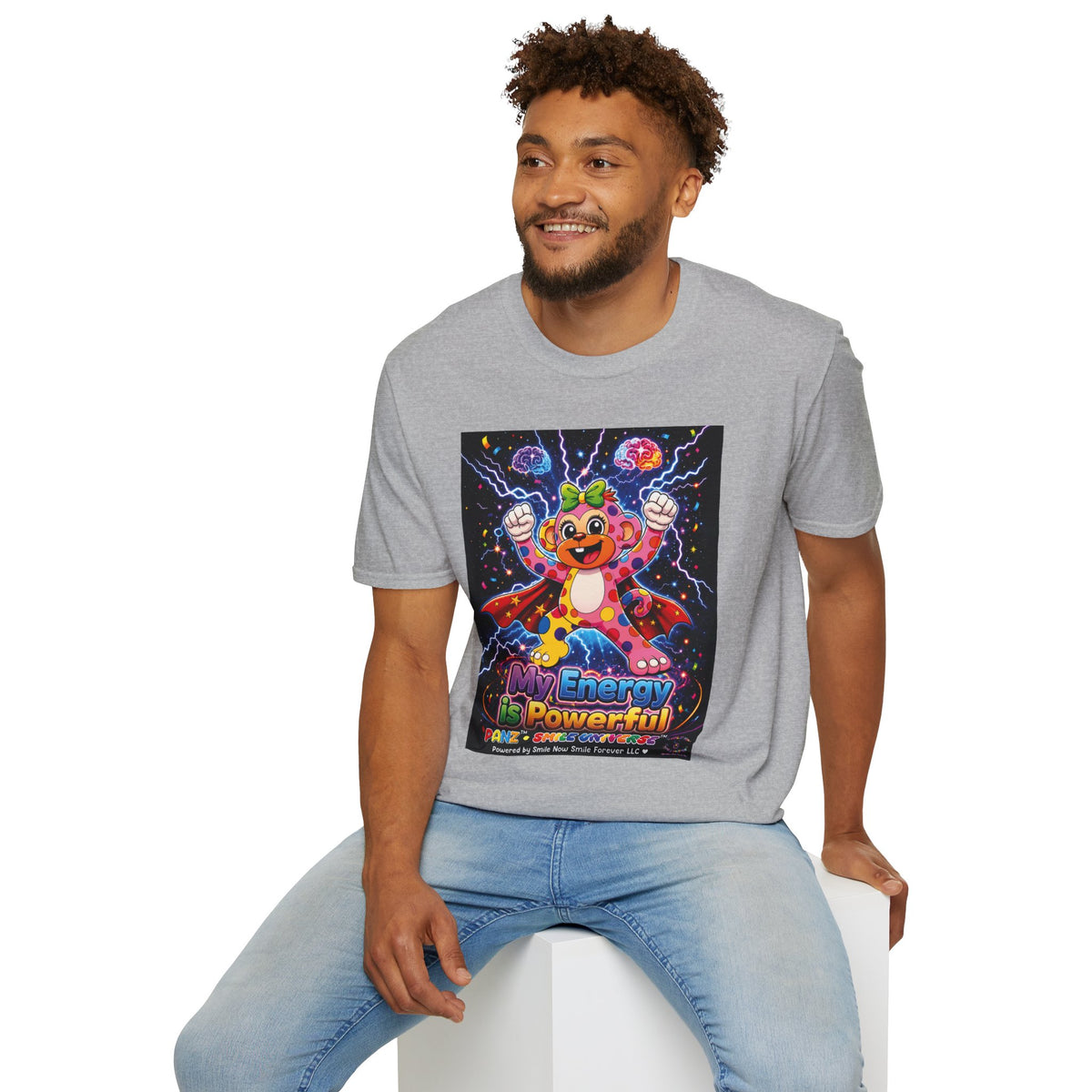 Panz™ Unisex Softstyle T-Shirt  for Adult– "My Energy is Powerful" Graphic Tee | Smile Universe Collection