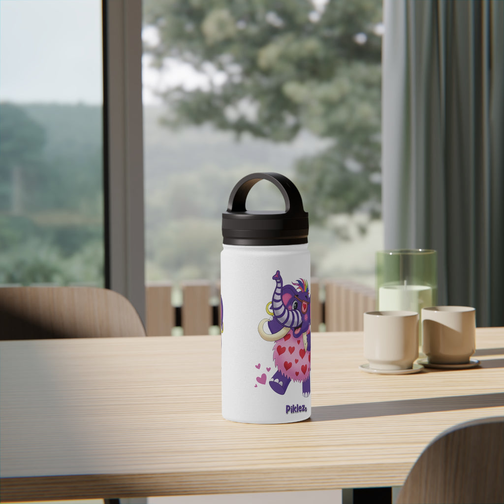 Piklez™ Stainless Steel Water Bottle with Handle Lid – "Full of Love!" Graphic | Smile Universe Collection