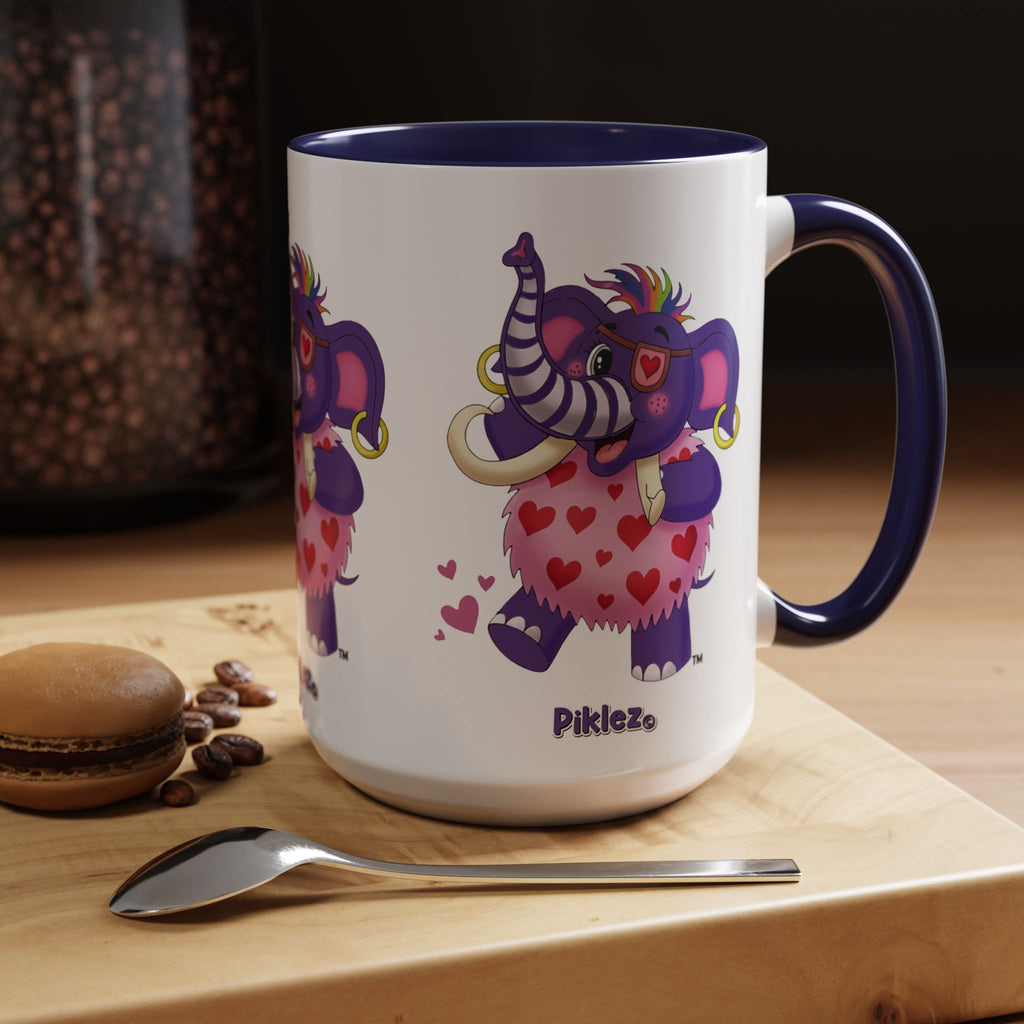 Piklez™ Accent Coffee Mug (11oz & 15oz) – "Full of Love!" Graphic | Smile Universe Collection