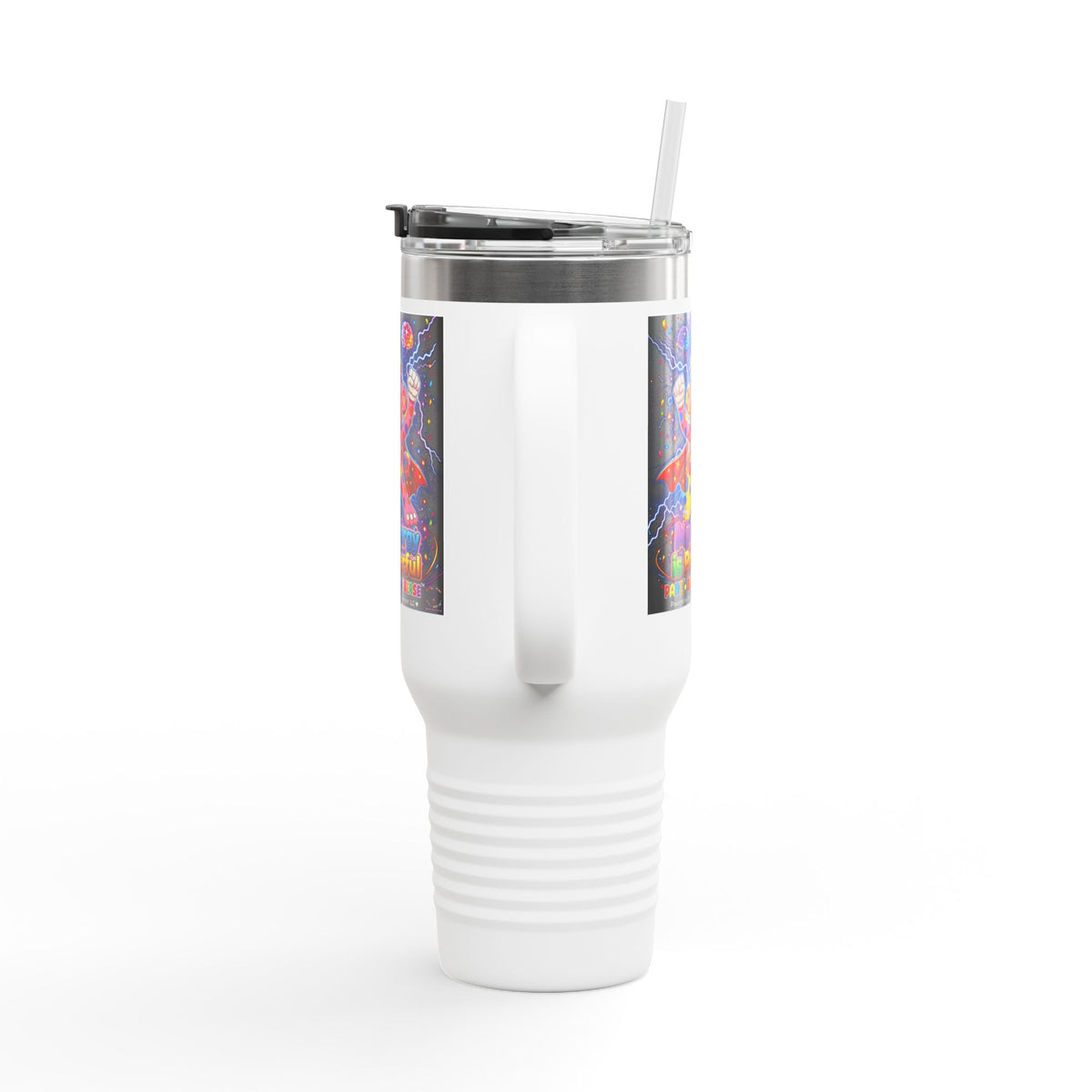 Panz™ Insulated Travel Mug 40oz – "My Energy is Powerful" Graphic Tumbler | Smile Universe Collection