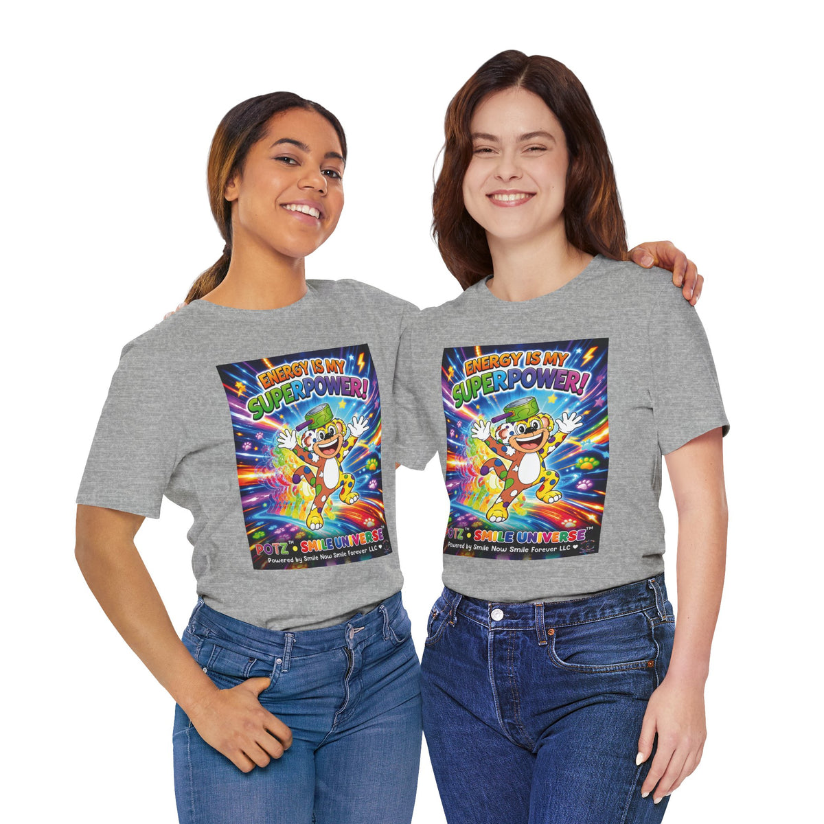Potz™ Unisex Jersey Short Sleeve Tee – "Energy is My Superpower!" Graphic Tee | Smile Universe Collection