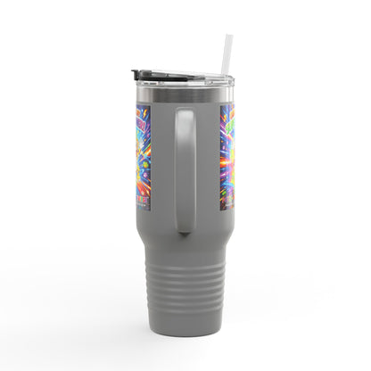 Potz™ Insulated Travel Mug 40oz – "Energy is My Superpower!" Graphic Tumbler | Smile Universe Collection