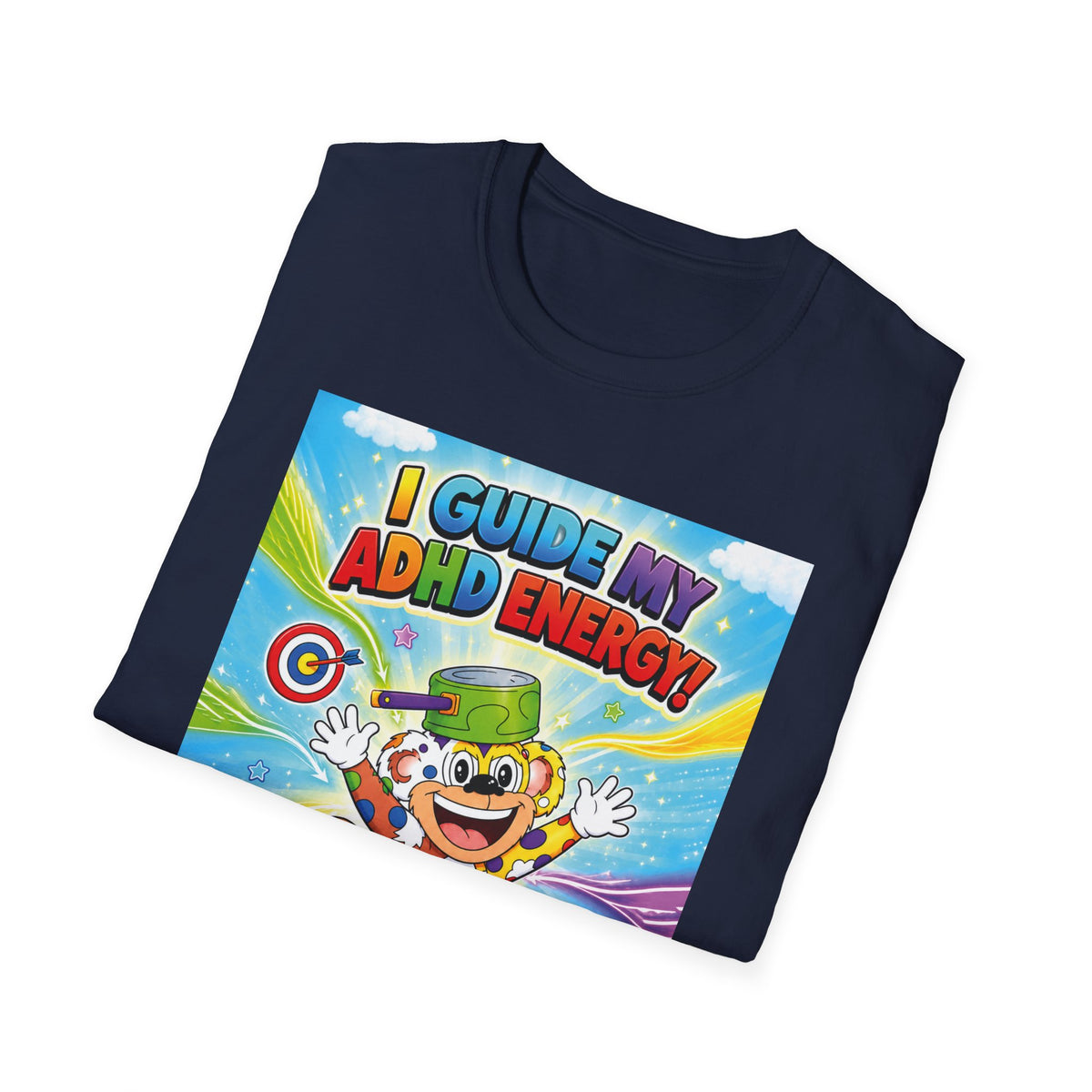 Potz™ Unisex Softstyle T-Shirt – "I Guide My ADHD Energy!" Graphic Tee | Smile Universe Collection