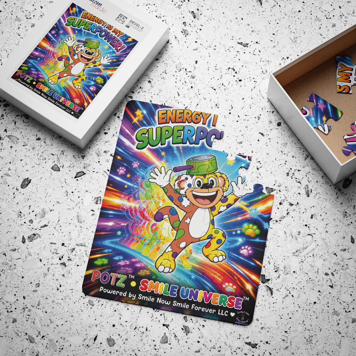 Potz™ Kids' Puzzle 30-Piece – "Energy is My Superpower!" Graphic Puzzle | Smile Universe Collection