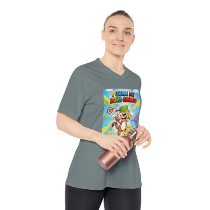 Potz™ Women's Performance V-Neck T-Shirt – "I Guide My ADHD Energy!" Graphic Tee | Smile Universe Collection