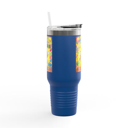Potz™ Insulated Travel Mug 40oz – "My ADHD Brain is Full of Brilliant Ideas!" Graphic Tumbler | Smile Universe Collection