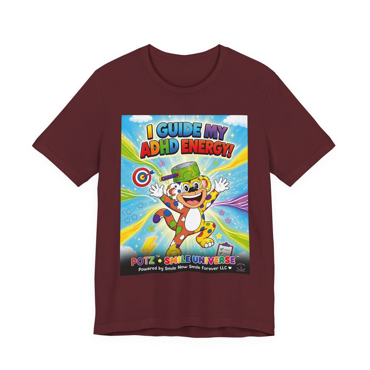 Potz™ Unisex Jersey Short Sleeve Tee – "I Guide My ADHD Energy!" Graphic Tee | Smile Universe Collection