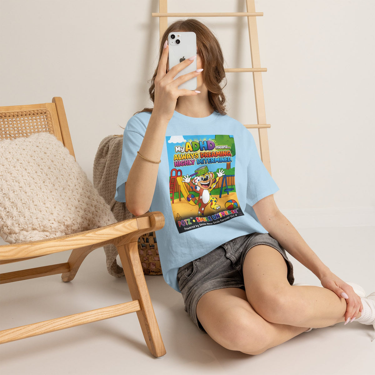 Potz™ Unisex Heavy Cotton™ Tee – "My ADHD Means Always Dreaming, Highly Determined" Graphic Tee | Smile Universe Collection