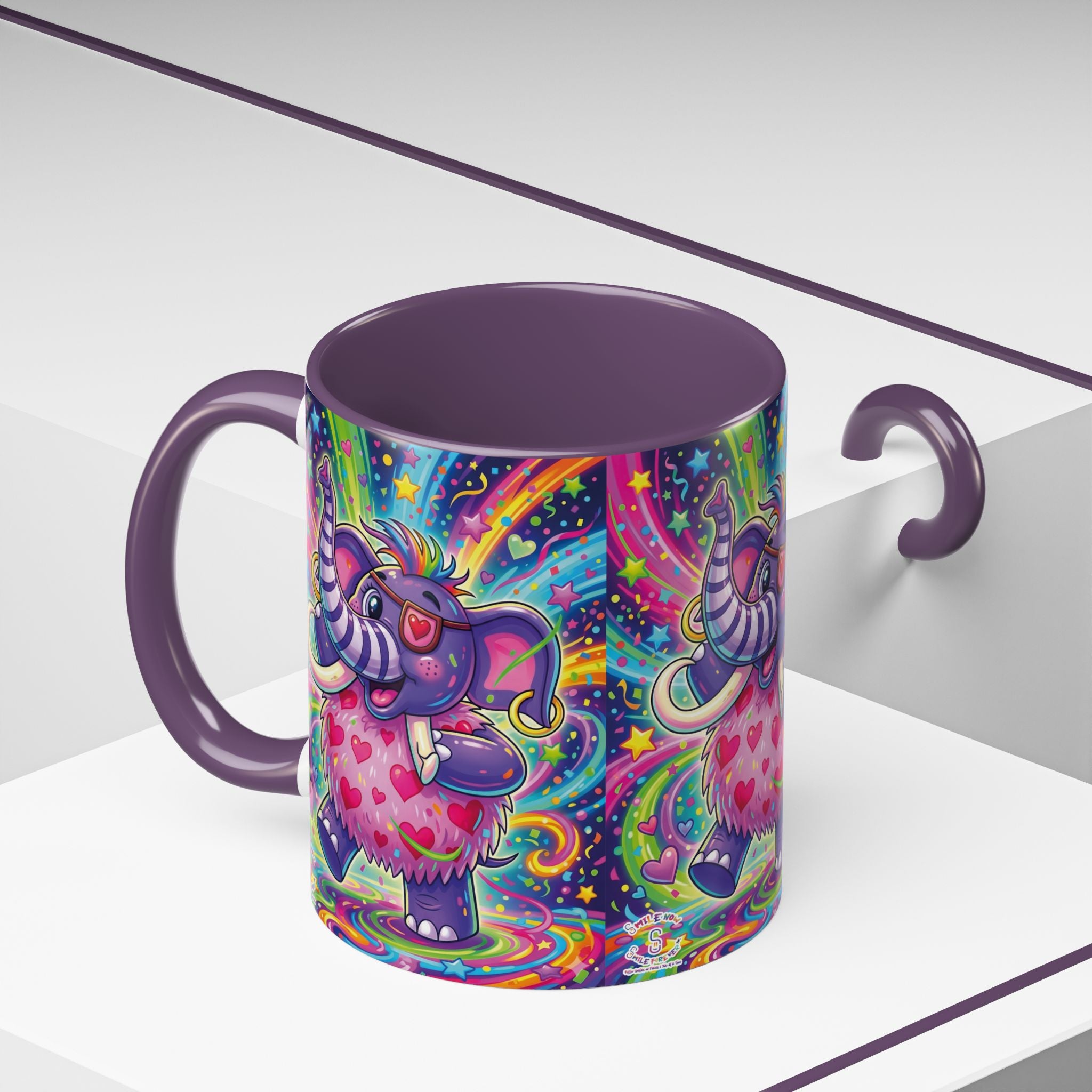 Piklez™ 11oz, 15oz Accent Coffee Mug – "Born to Celebrate!" Graphic | Smile Universe Collection
