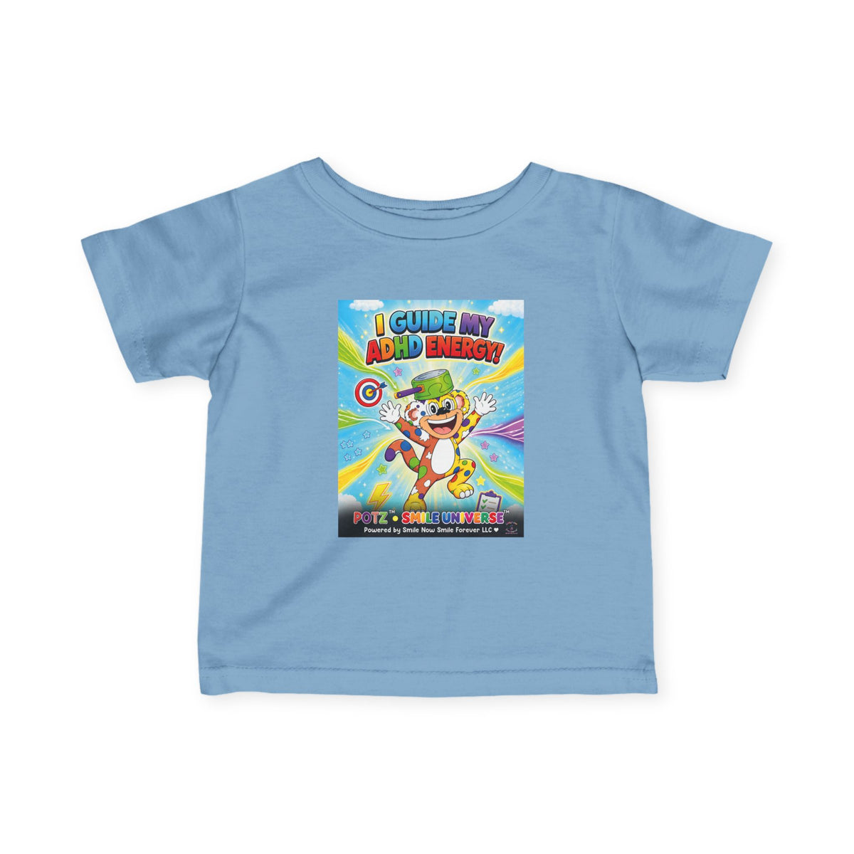 Potz™ Infant Fine Jersey Tee – "I Guide My ADHD Energy!" Graphic Tee | Smile Universe Collection
