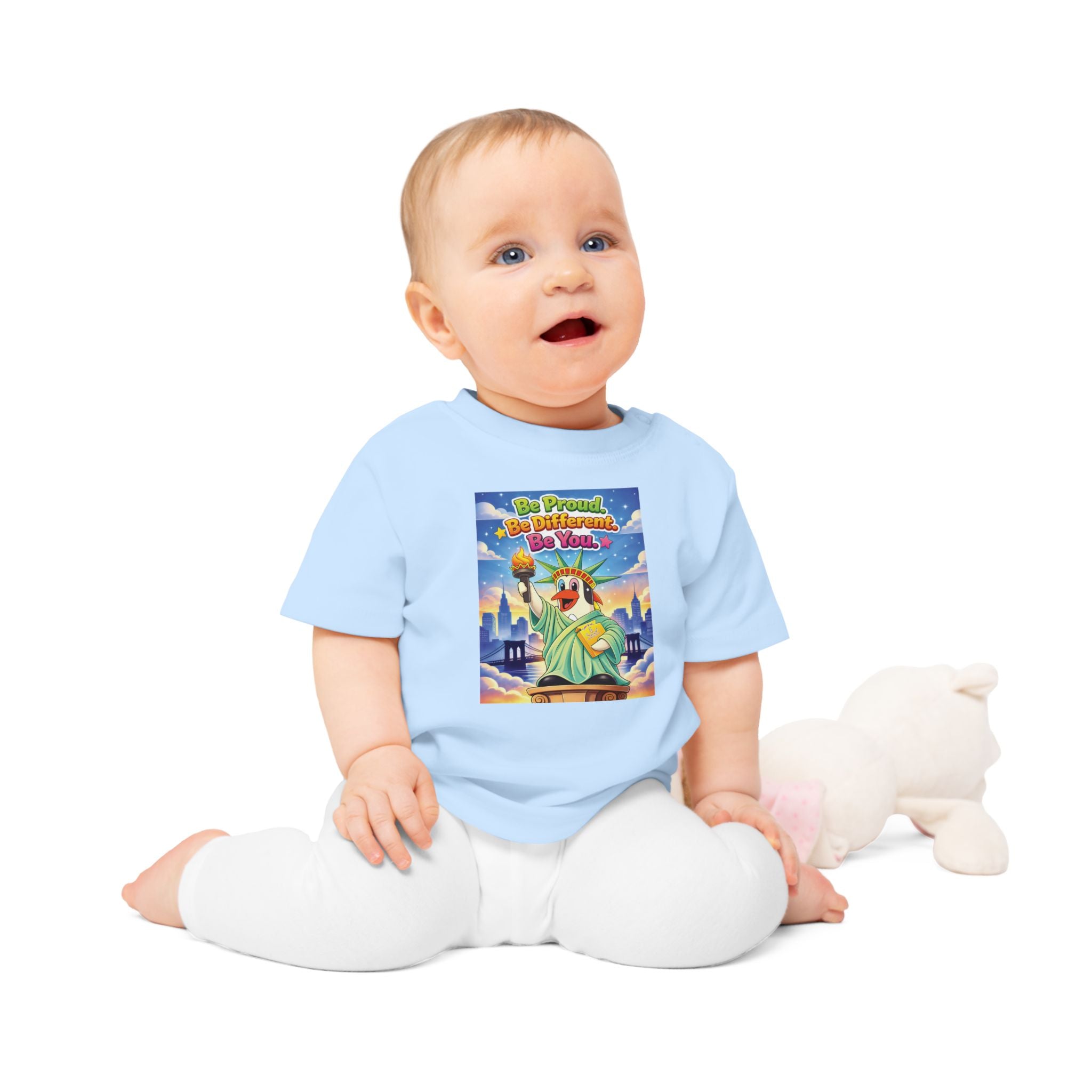 TuBz™ "Be Proud. Be Different. Be You." Baby T- Shirt - Cute Inspirational Infant Tee