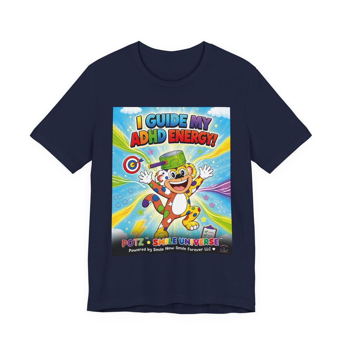 Potz™ Unisex Jersey Short Sleeve Tee – "I Guide My ADHD Energy!" Graphic Tee | Smile Universe Collection