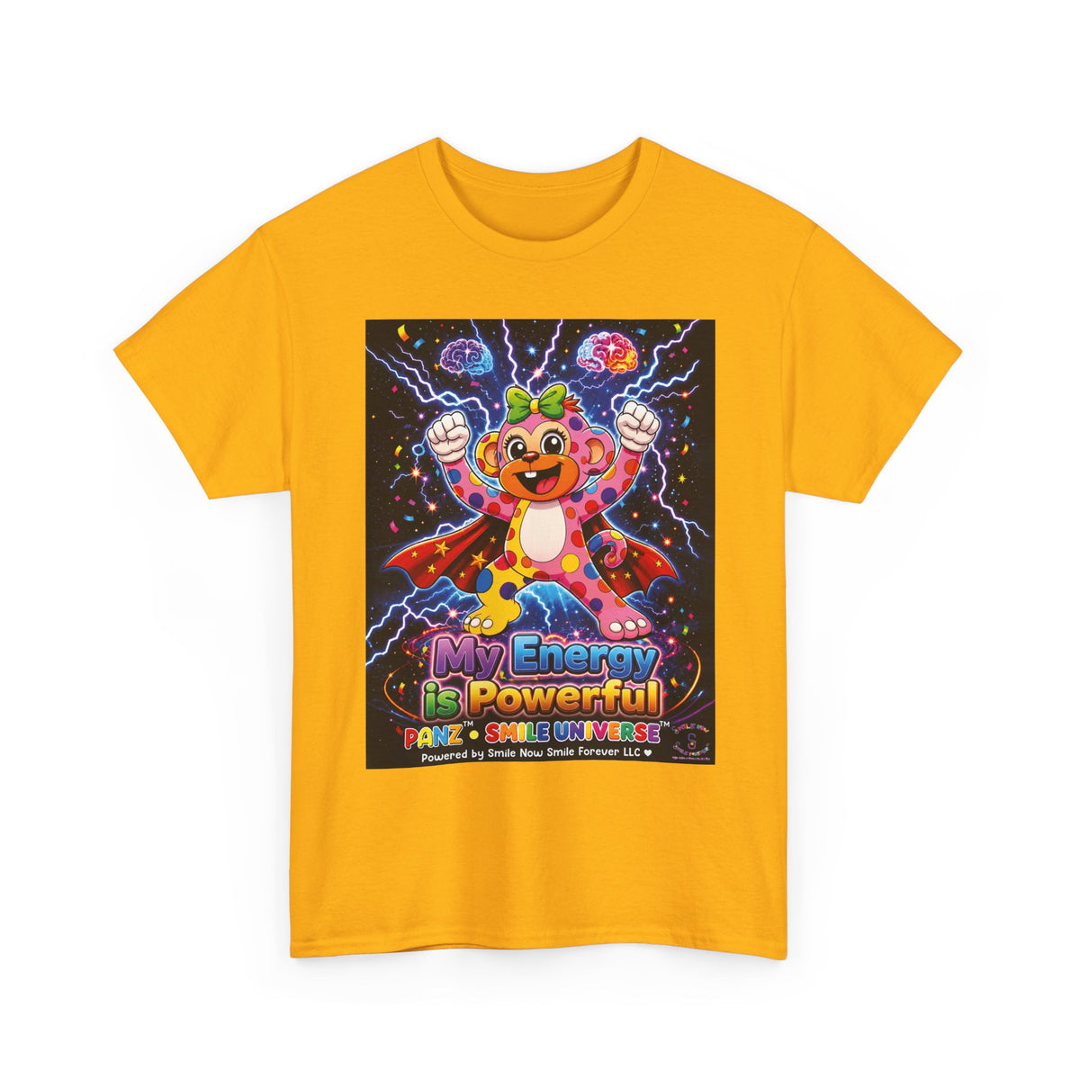 Panz™ Unisex Heavy Cotton™ Tee For Adult – "My Energy is Powerful" Graphic Tee | Smile Universe Collection