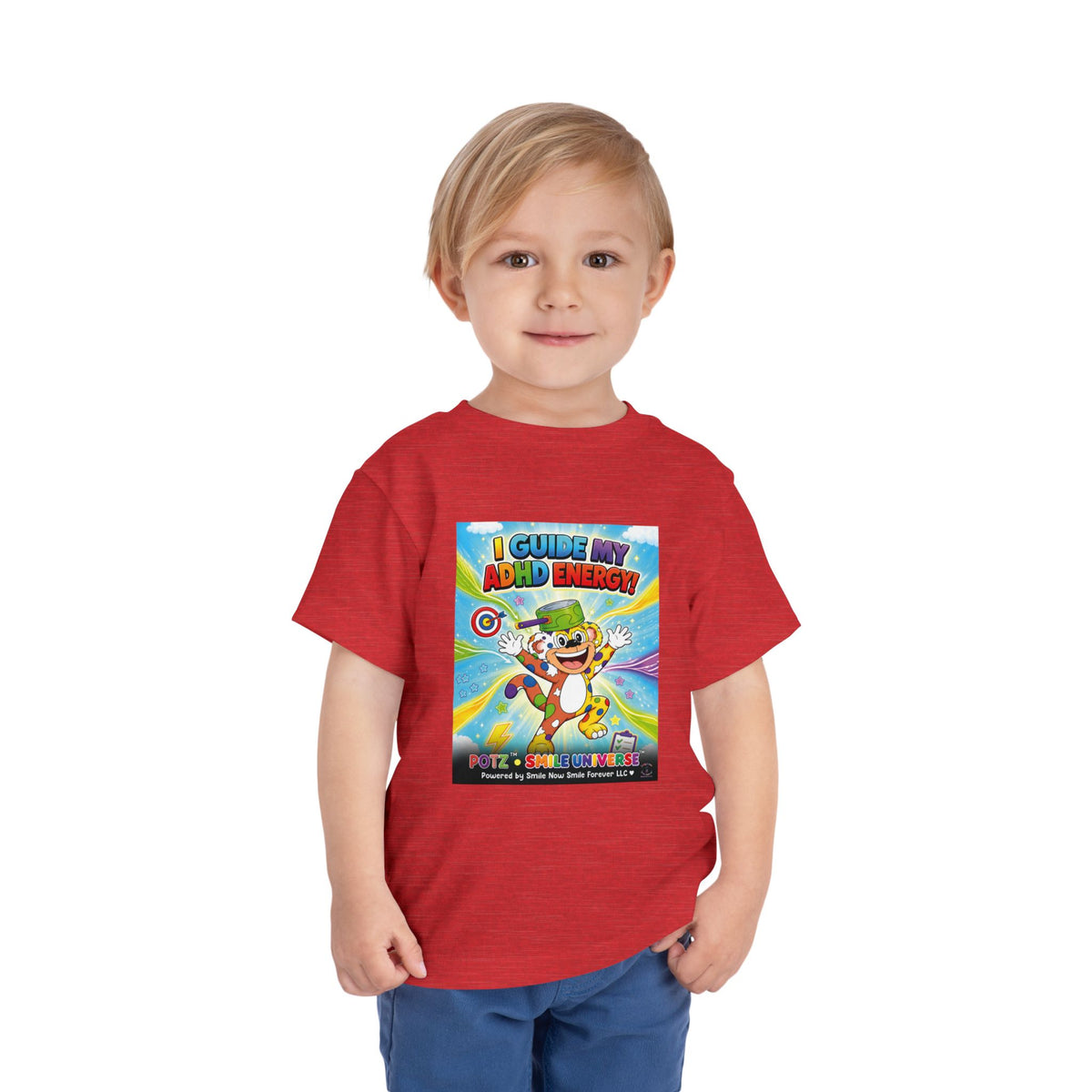 Potz™ Toddler Short Sleeve Tee – "I Guide My ADHD Energy!" Graphic Tee | Smile Universe Collection