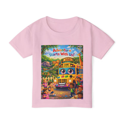 Lani™ Heavy Cotton™ Toddler T-Shirt – "Adventure Starts With Us!" Graphic