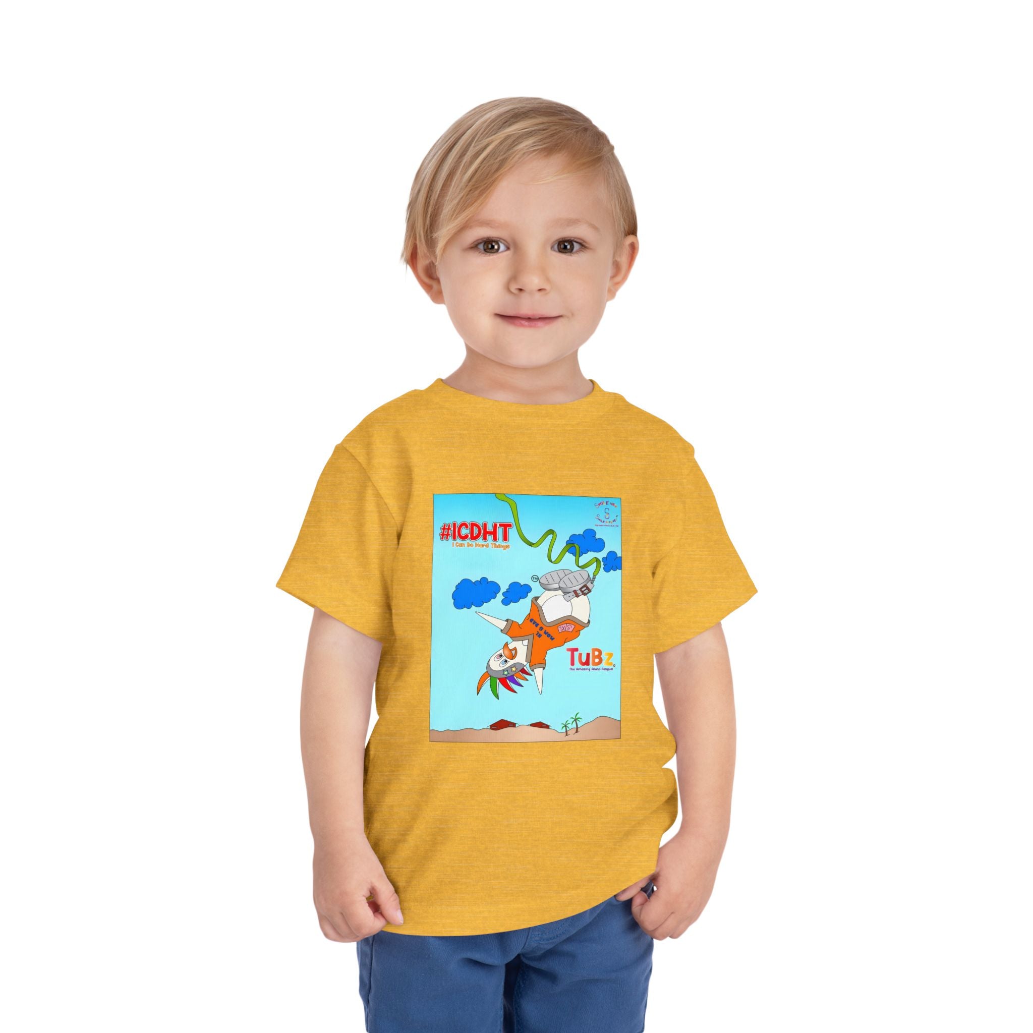 TuBz™ "I Can Do Hard Things" Toddler T-Shirt | Toddler Short Sleeve Tee  - Positive Kids Graphic Tee