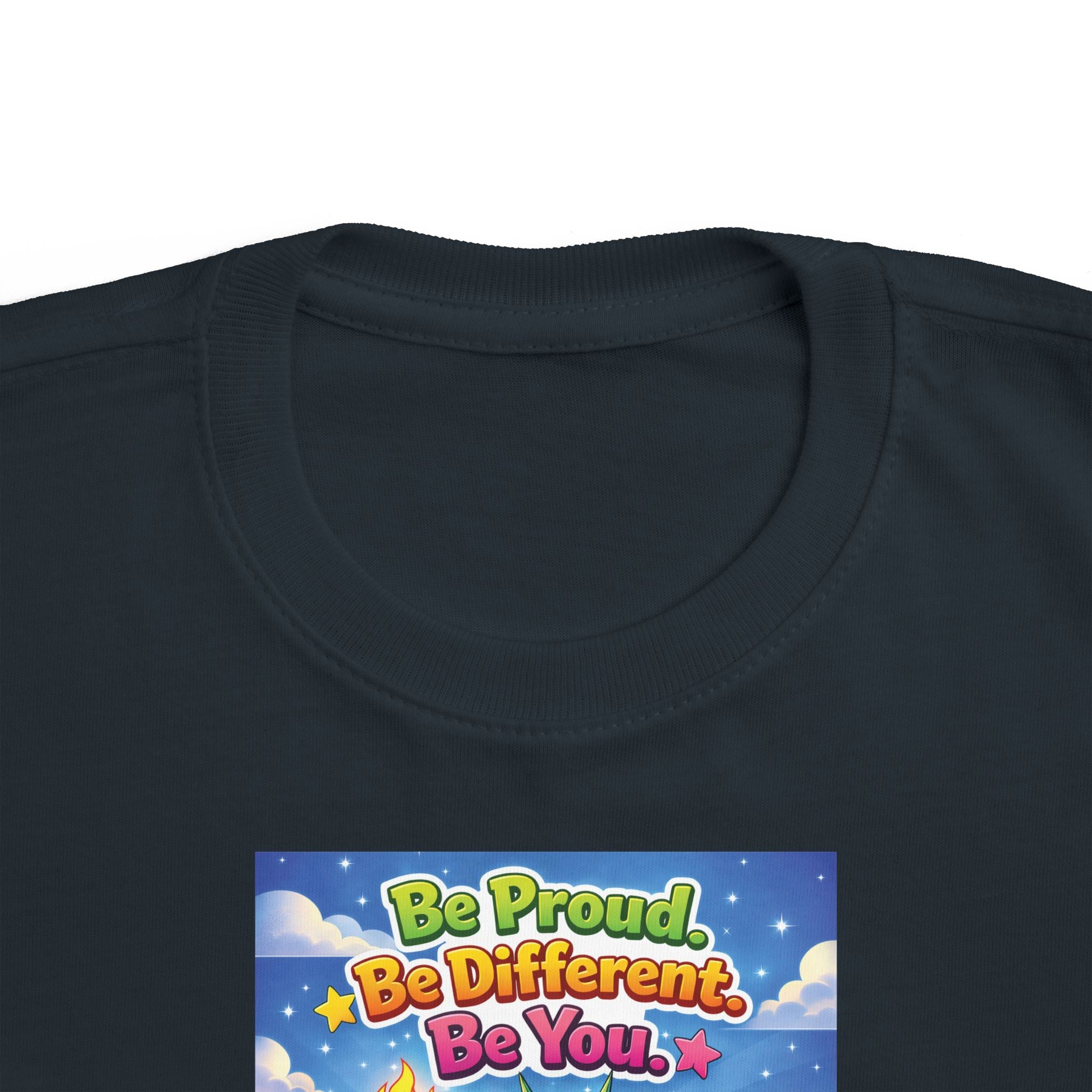 TuBz™ "Be Proud. Be Different. Be You." Kids T-Shirt - Inspirational Graphic Tee