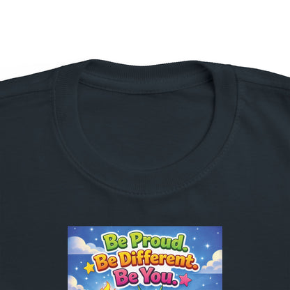 TuBz™ "Be Proud. Be Different. Be You." Kids T-Shirt - Inspirational Graphic Tee