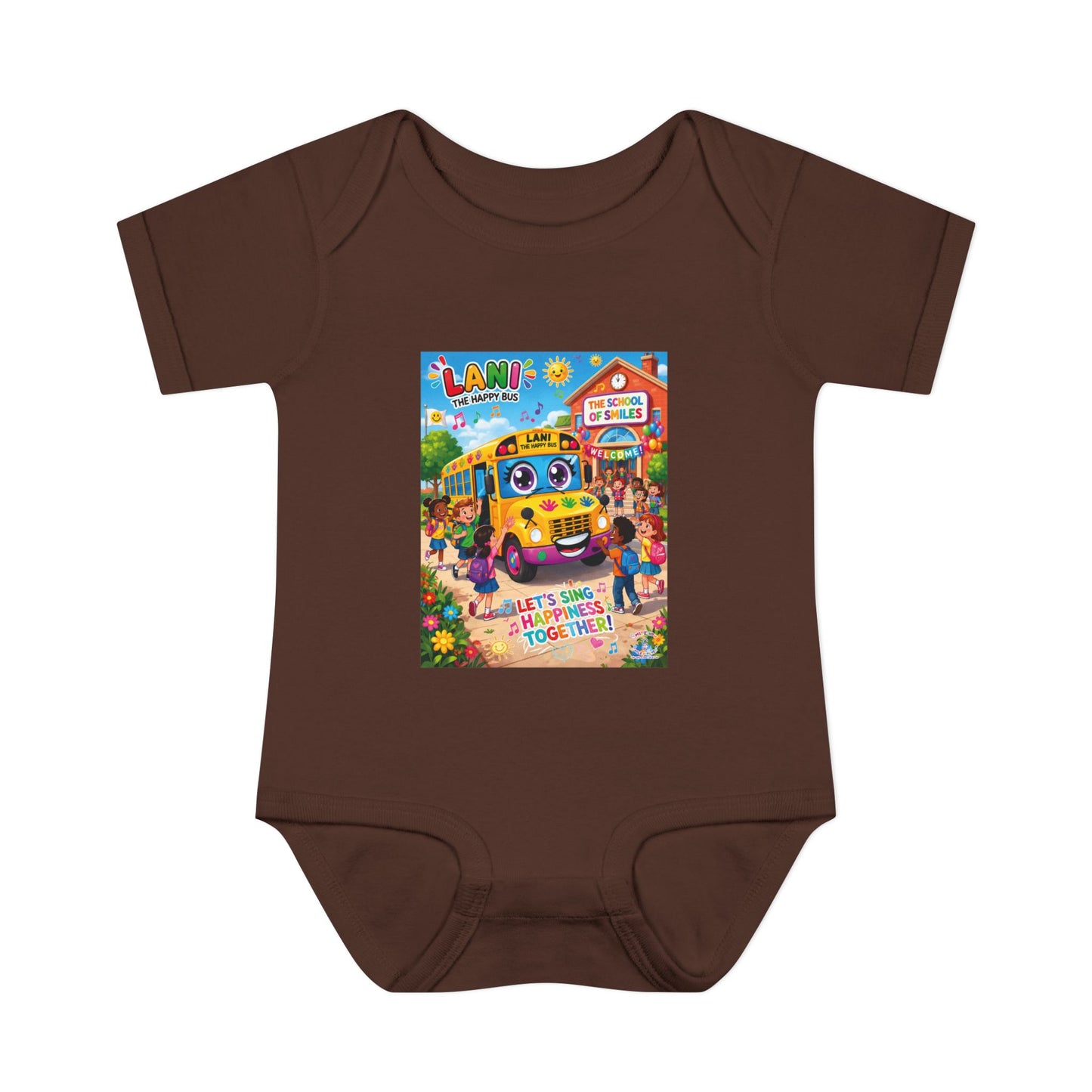 Lani™ Infant Baby Rib Bodysuit – "Let's Sing Happiness Together!" Graphic