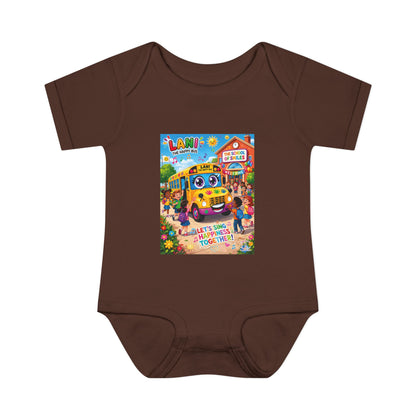 Lani™ Infant Baby Rib Bodysuit – "Let's Sing Happiness Together!" Graphic