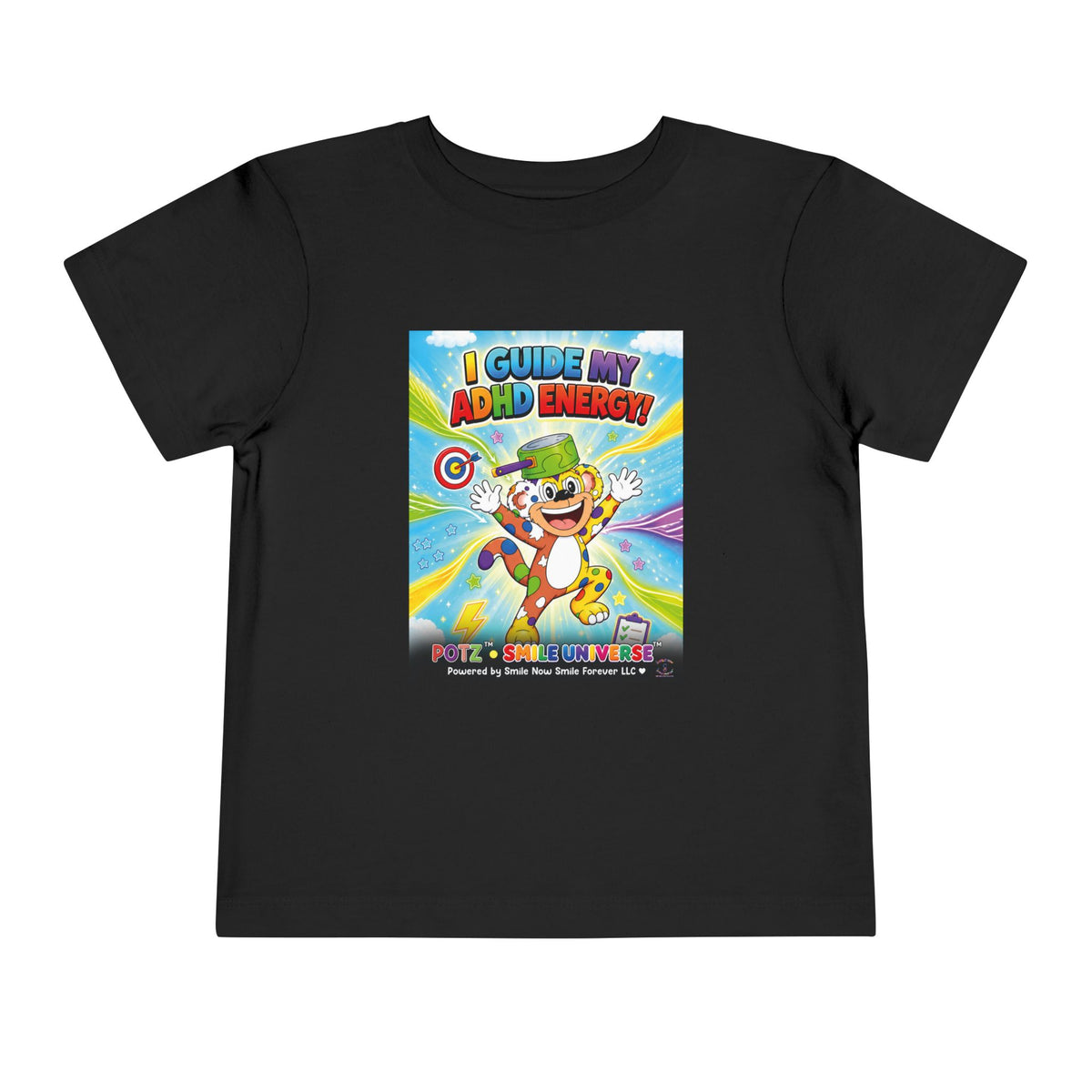 Potz™ Toddler Short Sleeve Tee – "I Guide My ADHD Energy!" Graphic Tee | Smile Universe Collection