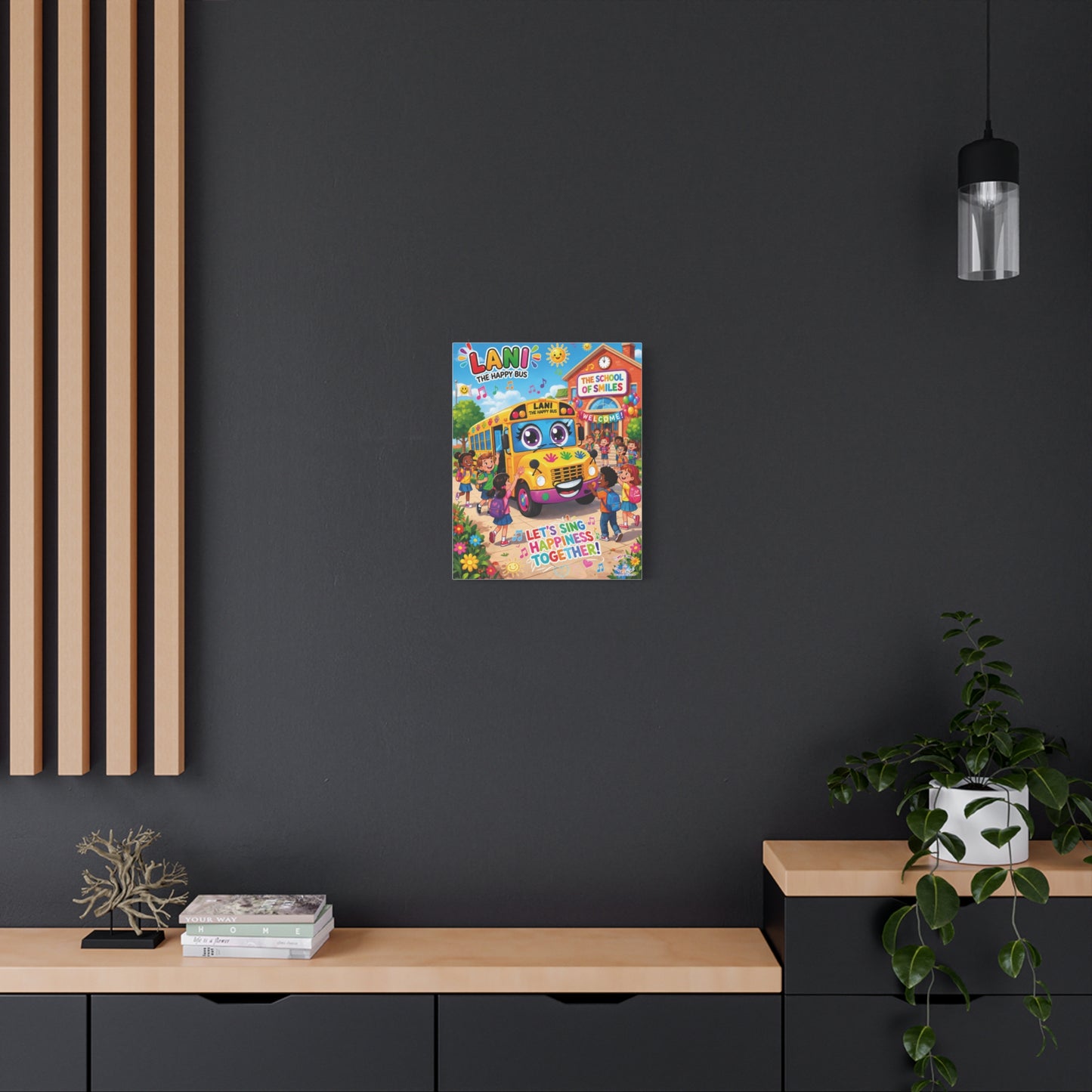 Lani™ Matte Canvas, Stretched 1.25" – "Let's Sing Happiness Together!" Graphic Wall Art