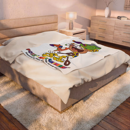 Potz™ Velveteen Plush Blanket – Playful Graphic Throw | Smile Universe Collection